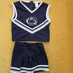 Penn State Cheerleader Size 6 Cheer Kids Matching Set with White Trim College